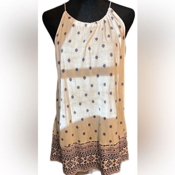 Old Navy Ivory Boho Print Knit Halter Tank Top Size L - Picture 1 of 7